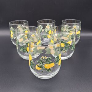 Royal Norfolk Crisa Lemon Stemless Wine Glasses Set of 6 16oz Tumbler